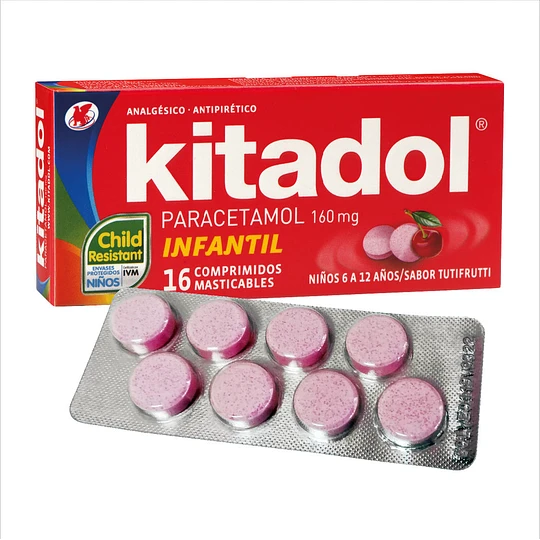 KITADOL INFANTIL 160 MG 16 COMP